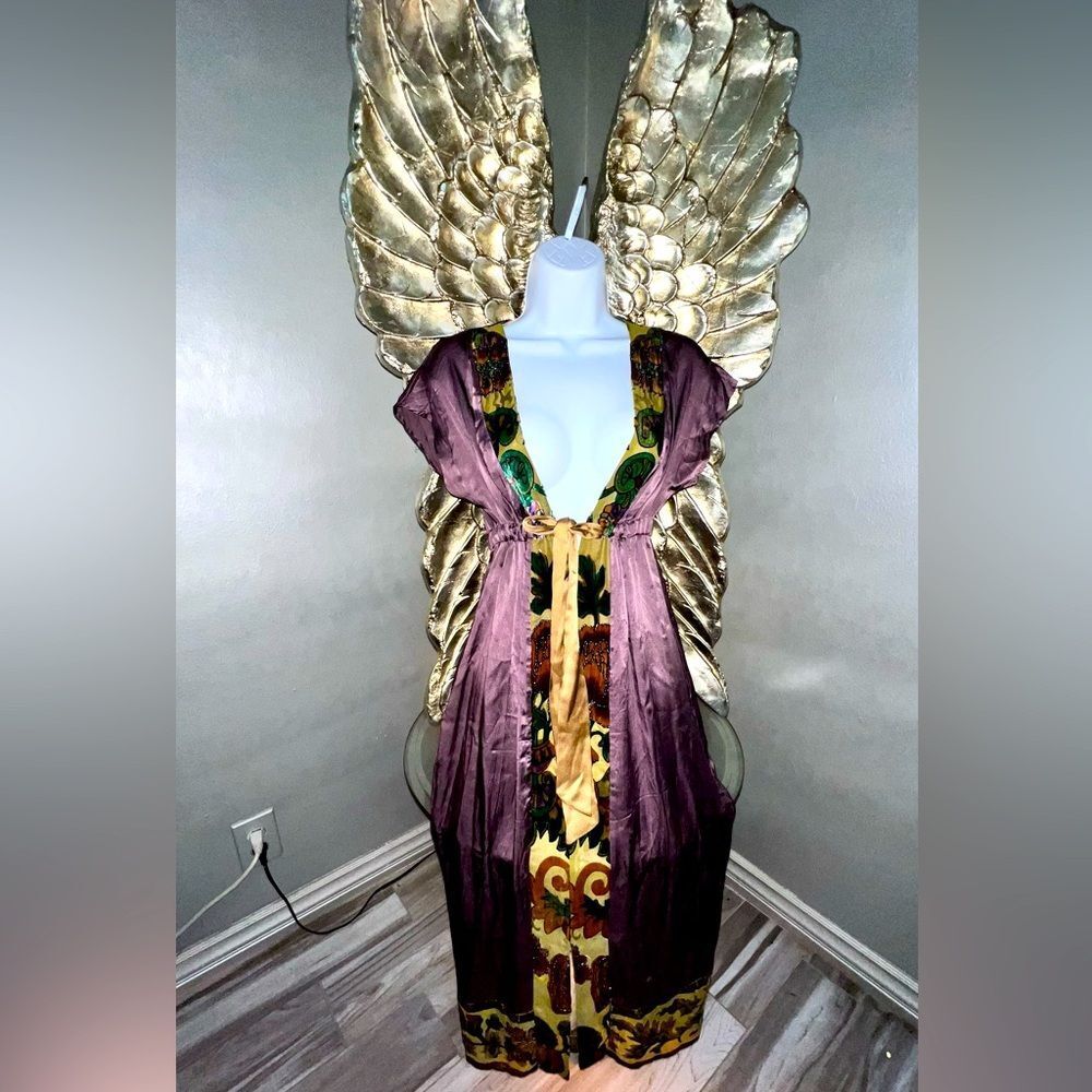 Rare Vintage Hale Bob, Silk purple bohemian Dress